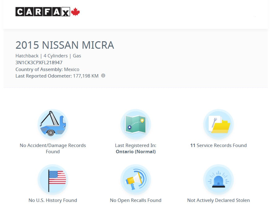 2015 Nissan Micra SR -Auto Loaded -185,KM -Warranty!